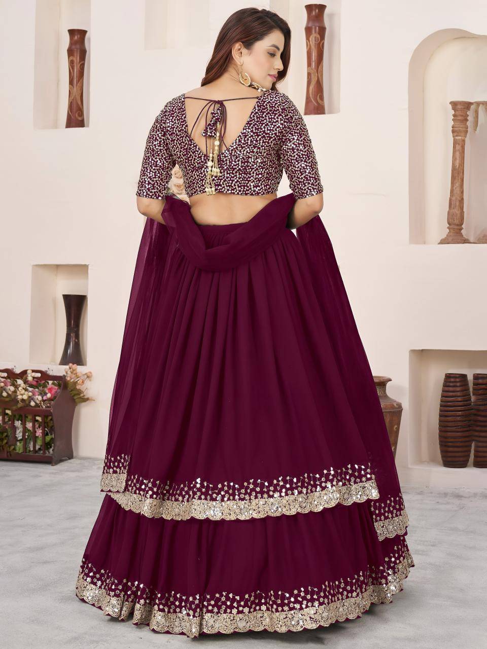Anchal vol 2 Georgette Purple Lehenga choli wholesale market in Delhi